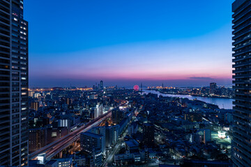 大阪ベイエリアの夕景