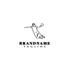 handball player logo cartoon design icon vector illustration