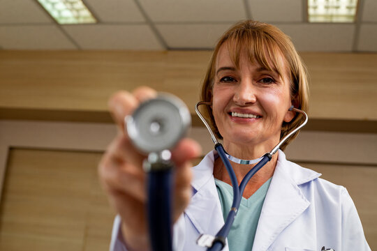 Medicare doctor holding stethoscope