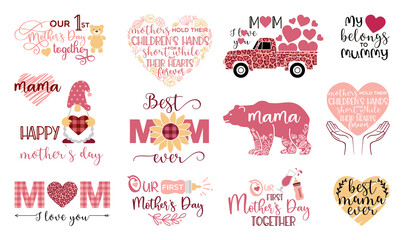 Mother s Day Vector Set, mothers day quote bundle - 493786393
