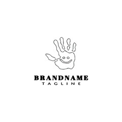 hand logo cartoon icon design template black isolated vector