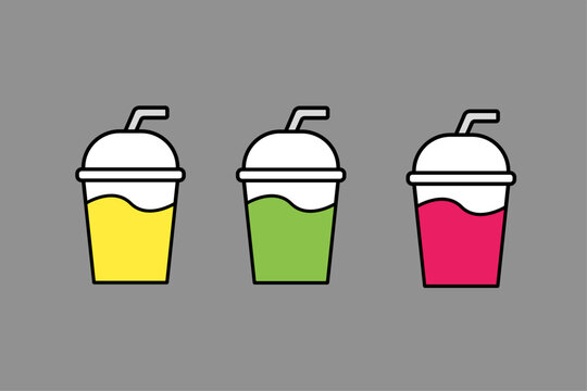 Vector illustration set of cup drink