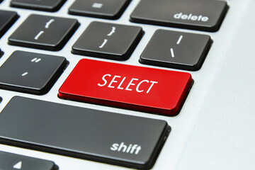 Fototapeta premium Select Word on Computer Keyboard Keys