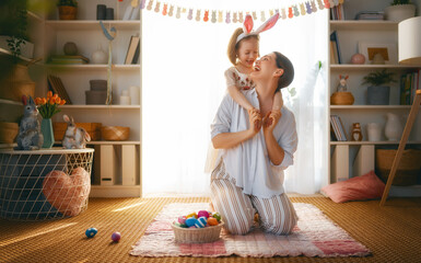 Family celebrating Easter