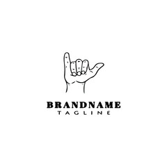 little finger promise hand sign logo cartoon icon design template black isolated vector