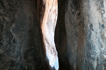 The back section of the rock tombs of the Pontus kings in Amasya, Turkey. background of rocks