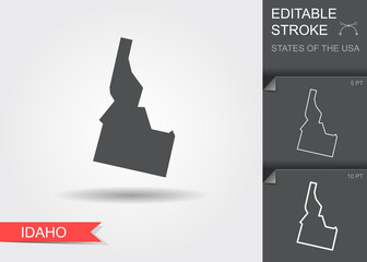 Stylized map of the U.S. state of Idaho vector illustration