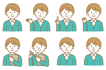 人物 男性 襟 ワイシャツ カジュアル セーター カーディガン アイコン