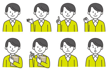 人物 男性 襟 ワイシャツ カジュアル セーター カーディガン アイコン