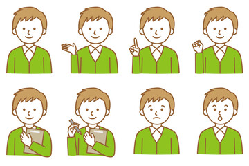 人物 男性 襟 ワイシャツ カジュアル セーター カーディガン アイコン