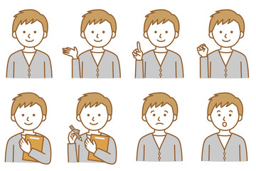 人物 男性 シャツ カジュアル セーター カーディガン アイコン