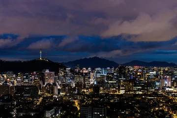 Fotobehang 서울 전걍 야경 풍경 삼청공원 말바위전망대  © SwingLegacy
