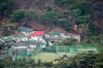 Fototapeta na wymiar 서울 전걍 야경 풍경 삼청공원 말바위전망대 