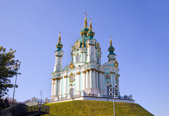Fototapeta na wymiar St. Andrew's Church in Kiev, Ukraine