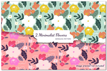 Minimalist Flowers Seamless Pattern