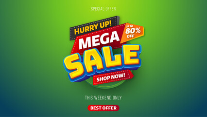 Sale banner template design with geometric background , Big sale special offer up to 80% off. Super Sale, end of season special offer banner. vector illustration.