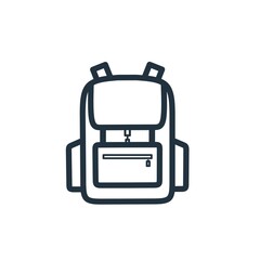 Backpack icon isolated on a white background.  School backpack symbol design for web and mobile app.  Line vector sign