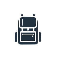 backpack icon vector in trendy flat style isolated on white background.  School bag symbol design for web and mobile app.  Vector illustration