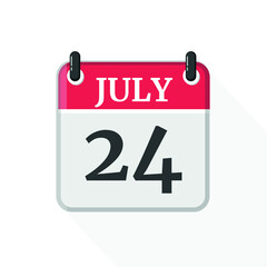 July 24. Calendar on white background.