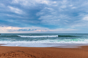 waves on the beach in portugal