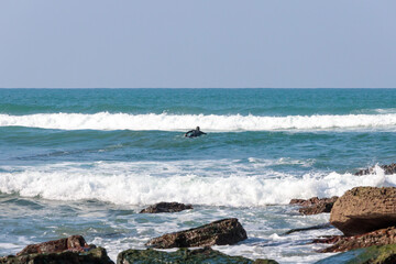 waves on the beach in portugal