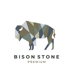 Bison stone geometric illustration logo © Ricky