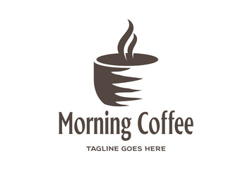 Rustic Retro Vintage Coffee Cup Mug for Bar Cafe Restaurant or Product Label Logo Design Vector