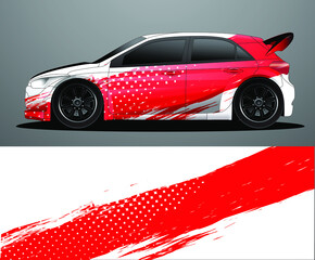 Rally car decal graphic wrap vector, abstract background
