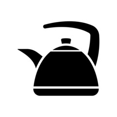 Teapot icon. Black silhouette. Side view. Vector simple flat graphic illustration. Isolated object on a white background. Isolate.
