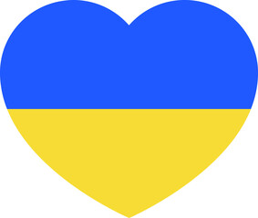 Flag of Ukraine in the form of a heart, yellow-blue flag.