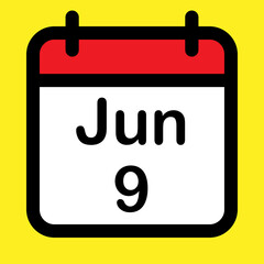 Calendar icon ninth June