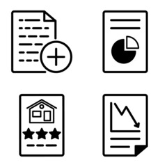 Docs1-2 Flat Icon Set Isolated On White Background