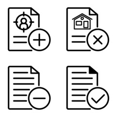 Docs1-2 Flat Icon Set Isolated On White Background