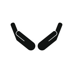 The icon of human hands. Simple flat vector illustration on a white background.