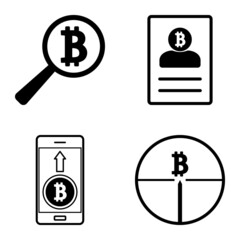 Bitcoins1-2 Flat Icon Set Isolated On White Background