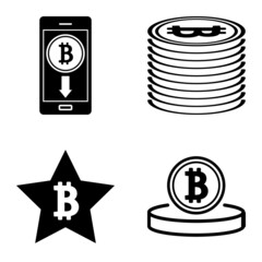 Bitcoins1-2 Flat Icon Set Isolated On White Background