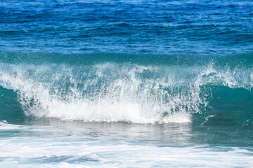 Naklejka na ściany i meble Blue wave background, ocean serf
