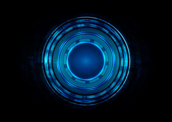 Abstract vector blue light circle technology concept background, vector illustration design