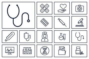 Medicine and Health set icon symbol template for graphic and web design collection logo vector illustration