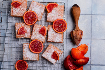 Blood orange bars.style hugge. selective focus