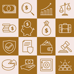 Money, finance, payments set icon symbol template for graphic and web design collection logo vector illustration