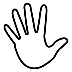 Right hand line flat design for no don't or stop sign and symbol