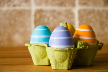 easter eggs in a basket