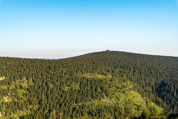 Vozka hill from Cervena hora hill in Jeseniky mountains in Czech republic