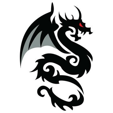 Dragon vector icon design illustration template