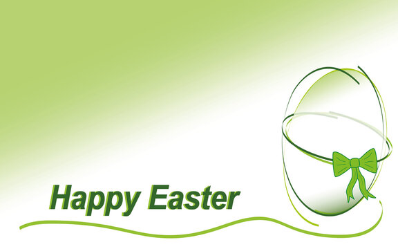 Hintergrundbild mit Osterei in lebendigen Grüntönen und Text Happy Easter. Vektordatei