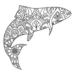 Mandala Fish coloring page for kids