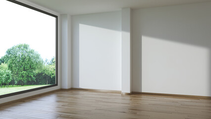 Illustration 3D rendering large luxury modern bright interiors Living room mockup computer digitally generated image