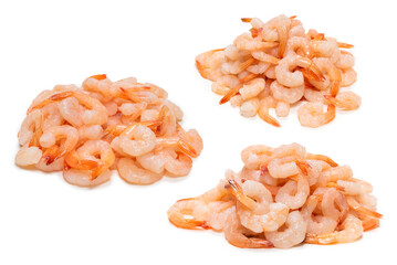 Frozen shrimps background. Top view.