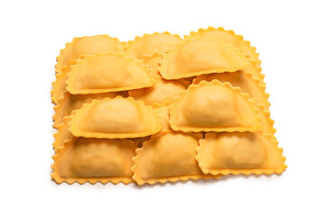 Raw ravioli as background. Healthy italian food.